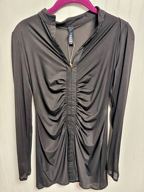 Skims Mesh Cover Ups Long Sleeve Ruched Dress Small NWt